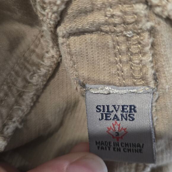 Silver Jeans Corduroy Overalls Beige sz 4 carpenter utility straight leg - Picture 6 of 11